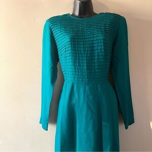 vintage Rayon dress 90s y2k Modest 6 Sarah Elizabeth classic shoulder pads